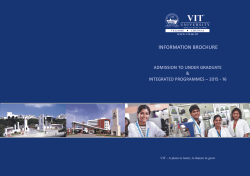 Information Brochure - VIT University, Vellore