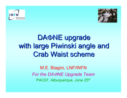 DAÎ¦NE upgrade with large Piwinski angle and Crab Waist scheme