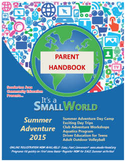 Summer Adventure Day Camp Parent Handbook
