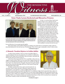 The Benedictine Witness 2015-1