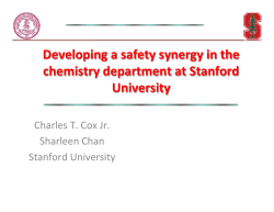 Developing a safety synergy in the chemistry department at Stanford