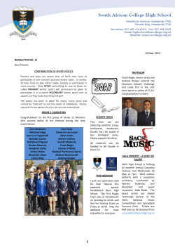 Newsletter No 14 â 15 May 2015 - South African College High School