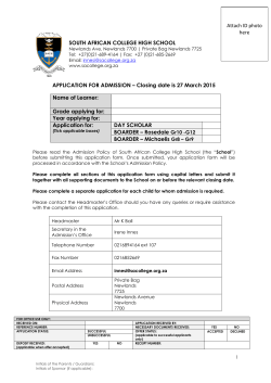 Admissions application form - South African College High School