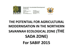 Agricultural Investment potential in the SADA zone