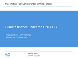 Climate finance under the UNFCCC