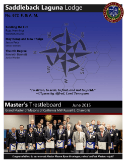 June 2015 Trestleboard - Saddleback Laguna Masonic Lodge