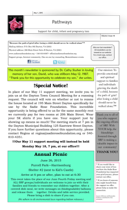 May 2015 - The Sadie Rose Foundation