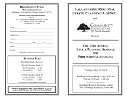 tallahassee regional estate planning council