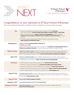 Congratulations on your admission to IIT Stuart School of Business!