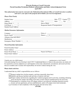 Parent Release Form - Welcome to Cornell University
