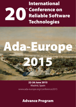 AE2015 Advance Program - Ada-Europe 2015