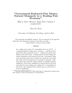 Government-Endorsed Fiat Money: Natural Monopoly in a Trading