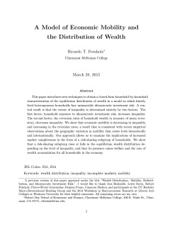A Model of Economic Mobility and the Distribution of Wealth