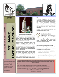 SAE May 2015 Newsletter - St Anne Catholic Elementary School