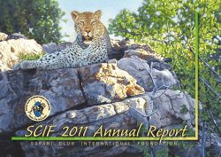 SCIF 2011 Annual Report - Safari Club International Foundation