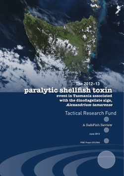 paralytic shellfish toxin event in Tasmania associated with