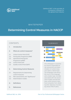 Determining Control Measures in HACCP