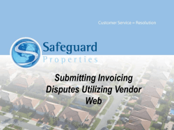 Submitting Invoicing Disputes Utilizing Vendor Web