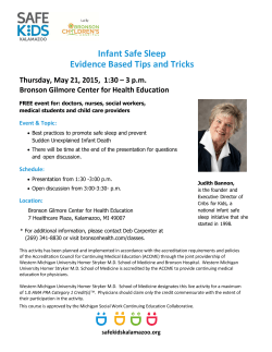 Infant Safe Sleep Evidence Based Tips and Tricks Thursday, May 21