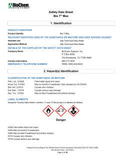 Safety Data Sheet Bio TÂ® Max 1. Identification 2