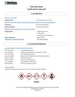 Safety Data Sheet Graffiti Buster II (Aerosol) 1