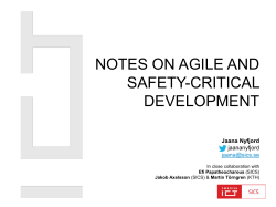 Agile development of safety critical systems