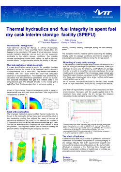 Thermal hydraulics and fuel integrity in spent fuel - SAFIR2014