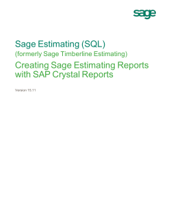 Creating Sage Estimating Reports with SAP Crystal Reports