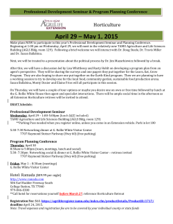 Agenda - Texas A&M AgriLife Extension Conference Services