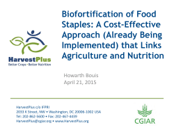Biofortification of Food Staples: A Cost