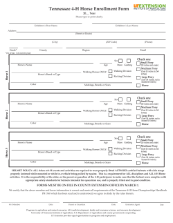 Tennessee 4-H Horse Enrollment Form