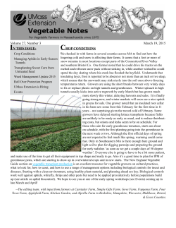 March 19, 2015 Vegetable Notes - UMass Extension