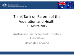 Think Tank on Reform of the Federation and Health