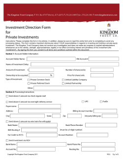 Investment Direction Form for Private Investments