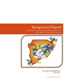 Background Report - Sahtu Land Use | Planning Board