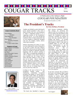 COUGAR TRACKS 2015 - Sahuaro Cougar Foundation