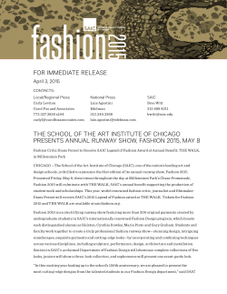Press Release - SAIC Fashion 2015