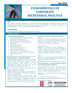 Fundamentals of Corporate Secretarial Practice 2015