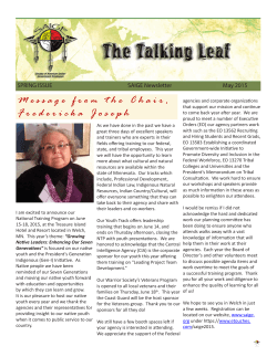 Talking Leaf Spring 2015 - Society of American Indian Government