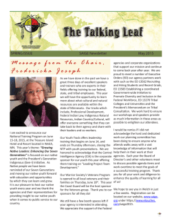 Talking Leaf Spring 2015 - Society of American Indian Government