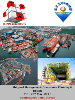Shipyard Management -Operations Planning and Design