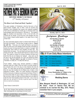 Parish Bulletin 04/12/15 - Saint Augustine Catholic Church and School