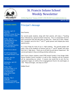 St. Francis Solano School Weekly Newsletter