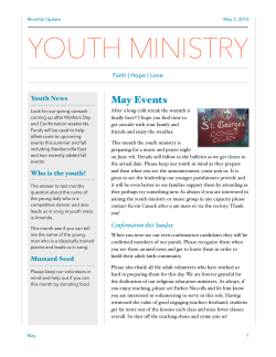 Youth Ministry May 2015 Newsletter