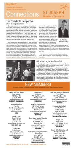May 2015 Connections - St. Joseph Area Chamber of Commerce