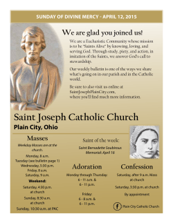 Bulletin for April 12, 2015 - St. Joseph Catholic Church
