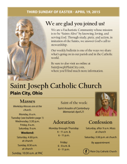 Bulletin for April 19, 2015 - St. Joseph Catholic Church