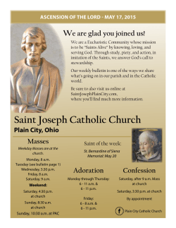 Bulletin for May 17, 2015 - St. Joseph Catholic Church