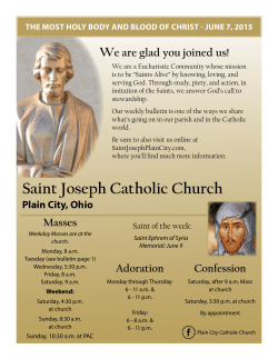 Bulletin for June 7, 2015 - St. Joseph Catholic Church