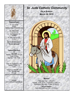 March 29, 2015 Edition - Saint Jude the Apostle Catholic Community